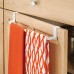 mDesign Kitchen Storage Over Cabinet Curved Steel Towel Bar - Hang on Inside or Outside of Doors  for Organizing and Hanging Hand  Dish  and Tea Towels - 14" Wide  Pack of 2  White Finish - B078SDXGCJ